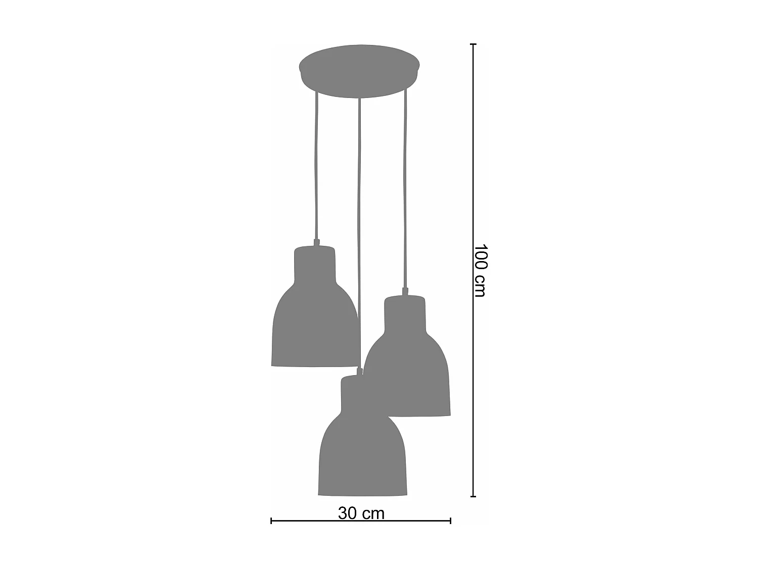 Suspensão TOSEL  CARLSON metal cilindro castanho D30 x  H100  cm