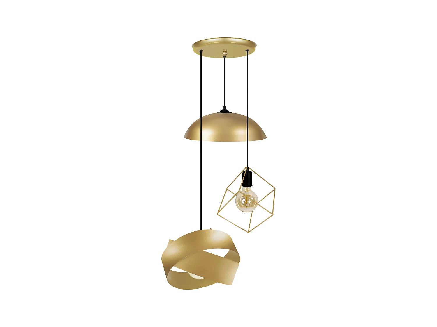 Lustre TOSEL ,métal,Doré ,H90xD40xP40cm