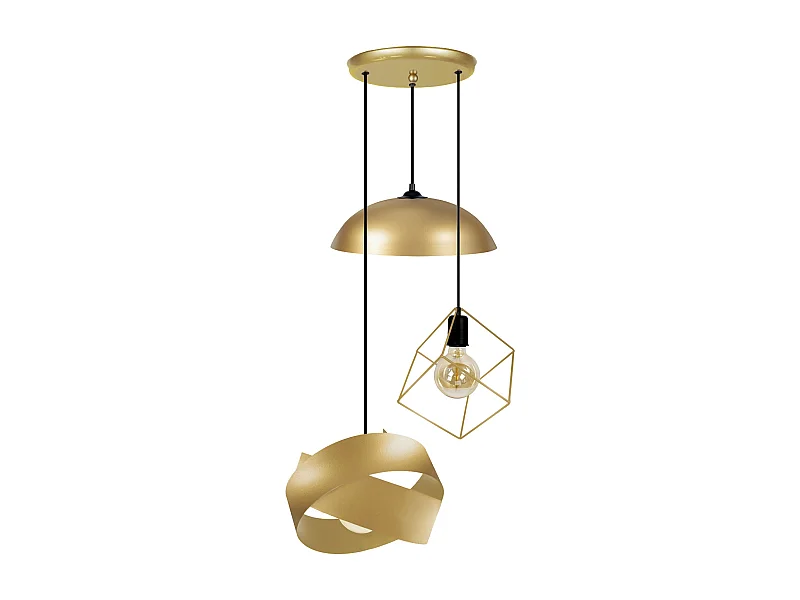 Lustre TOSEL ,métal,Doré ,H90xD40xP40cm