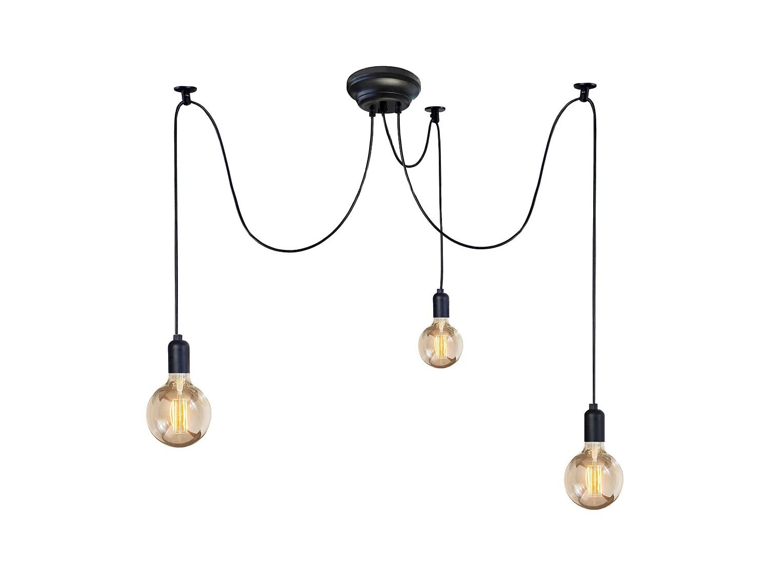 Lustre TOSEL ,métal,Noir , H 180xD80xP80cm