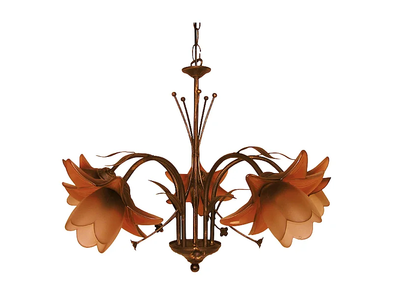 Lustre TOSEL ,métal,Marron, H80xD60xP60cm