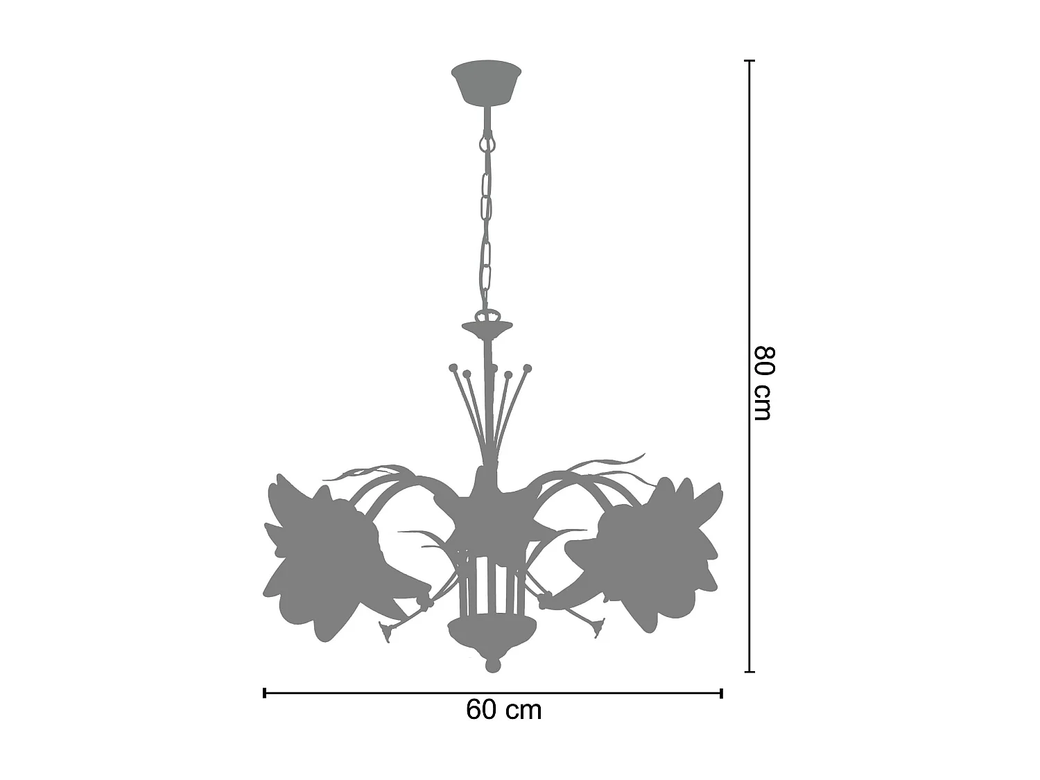 Lustre TOSEL ,métal,Marron, H80xD60xP60cm