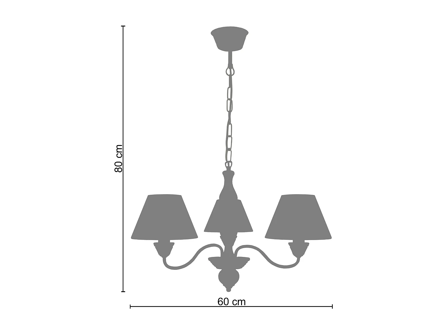 Lustre TOSEL CAULNES tecido braço cru D60 x  H80  cm