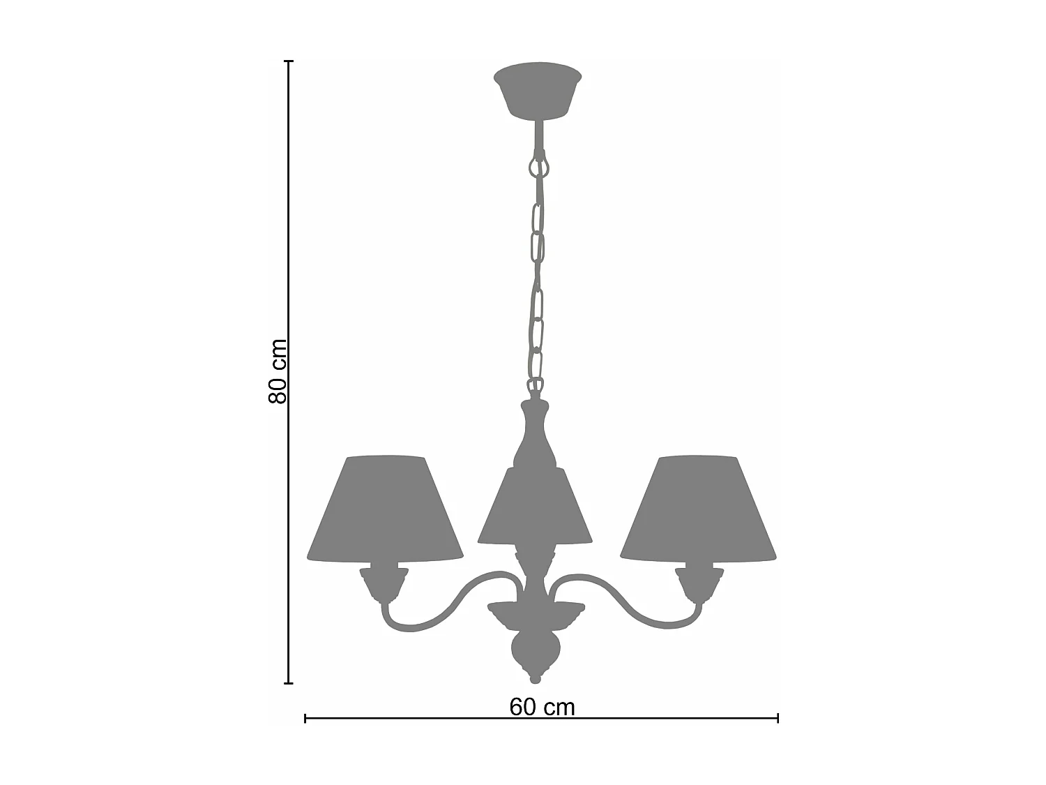 Lustre TOSEL CAULNES tecido braço cru D60 x  H80  cm