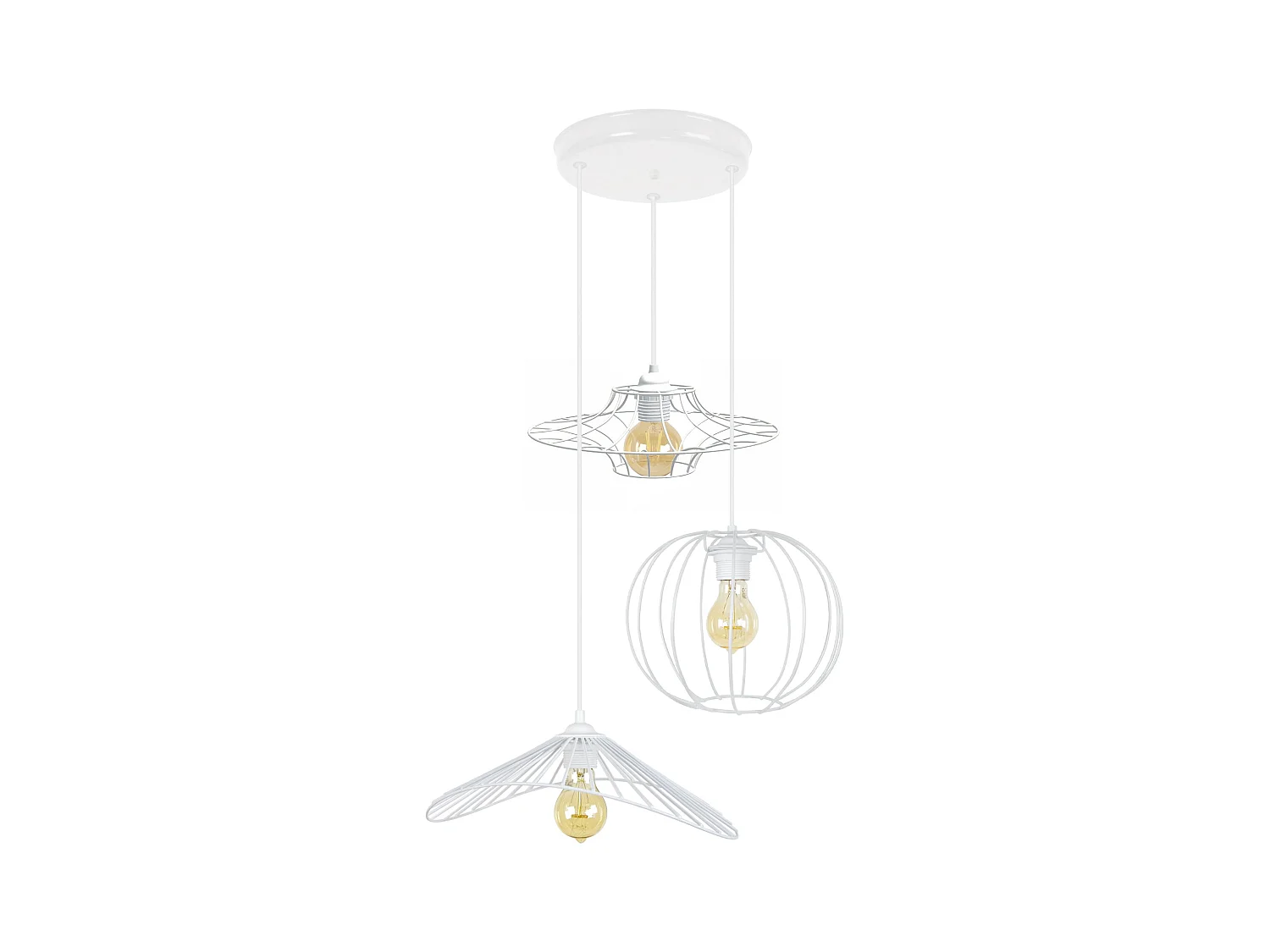 Lustre TOSEL ,métal,Blanc , H 90xD45xP45cm