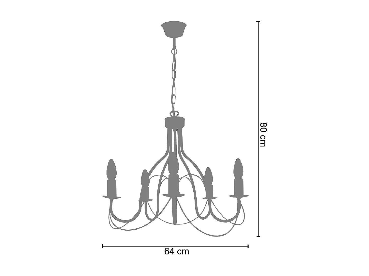 Lustre TOSEL PROVENÇALE lâmpada decorativa braço pálido D64 x  H80  cm