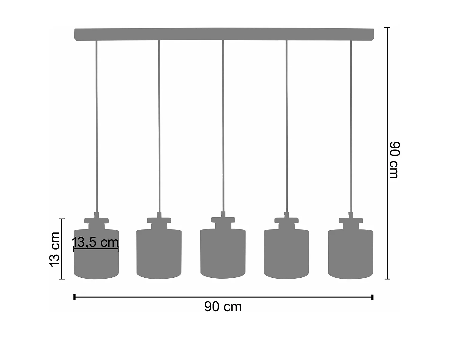 Suspensão TOSEL  UZIBUZE metal bar cobre D70 x  H90  cm