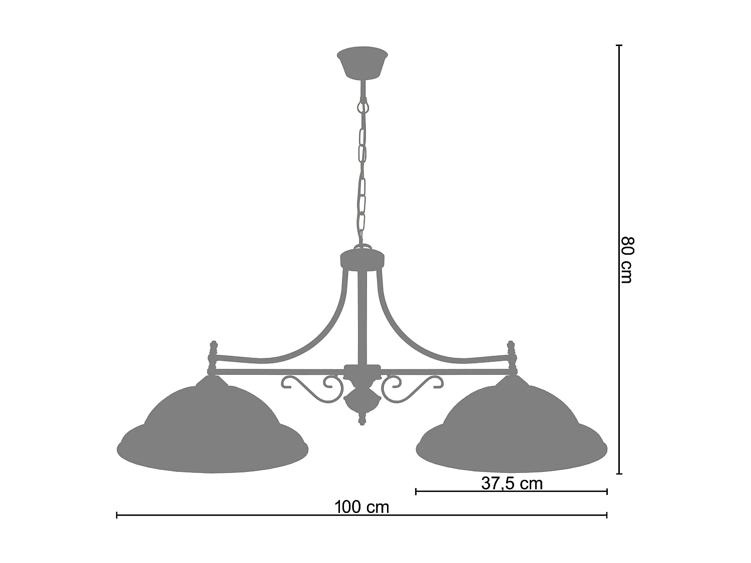 Lustre TOSEL PAMPILLES lâmpada decorativa braço claro D60 x  H90  cm