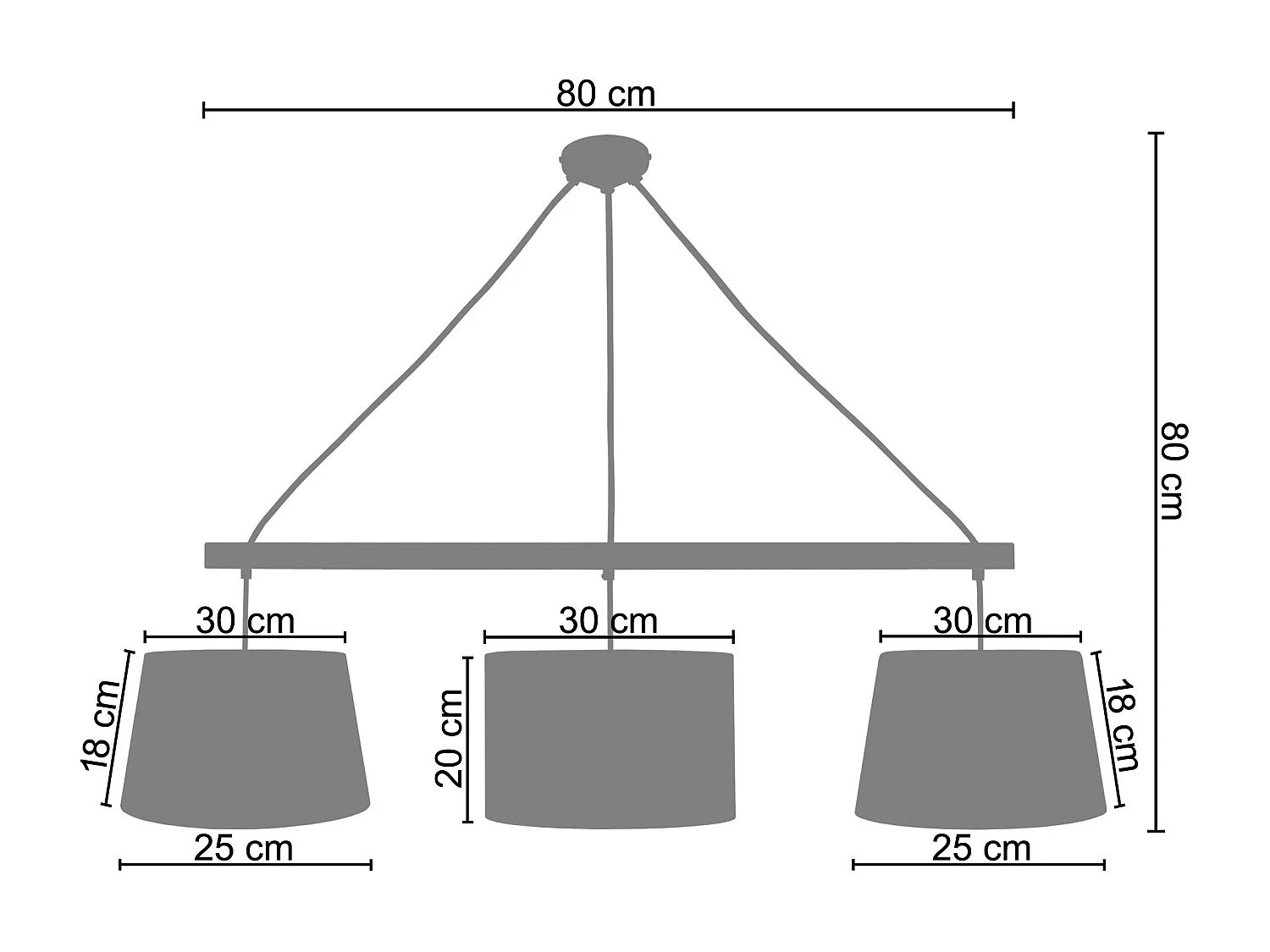 Plafón Barra TOSEL ,madera,natural,A150x D50xP80cm