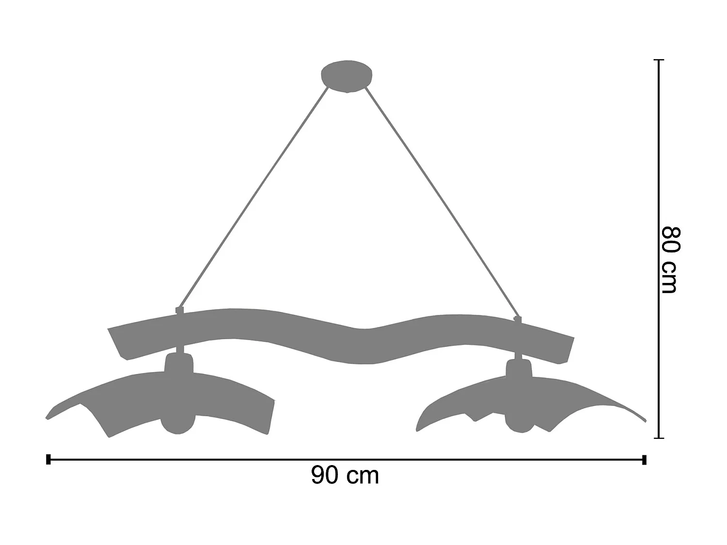 Plafón de Línea TOSEL ,madera,nogal,A 80xD95x P 95cm