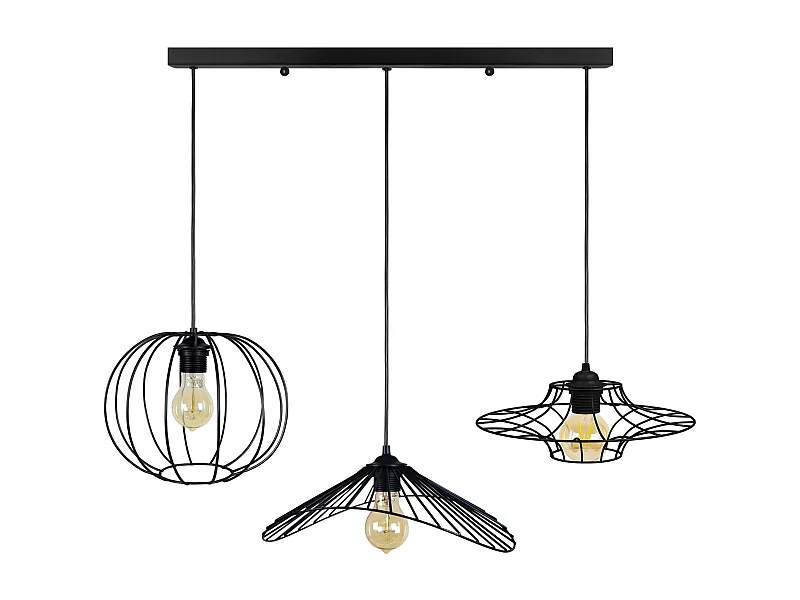 Lámpara de Araña  TOSEL ,metal,Negro , A90xD30xP 90cm