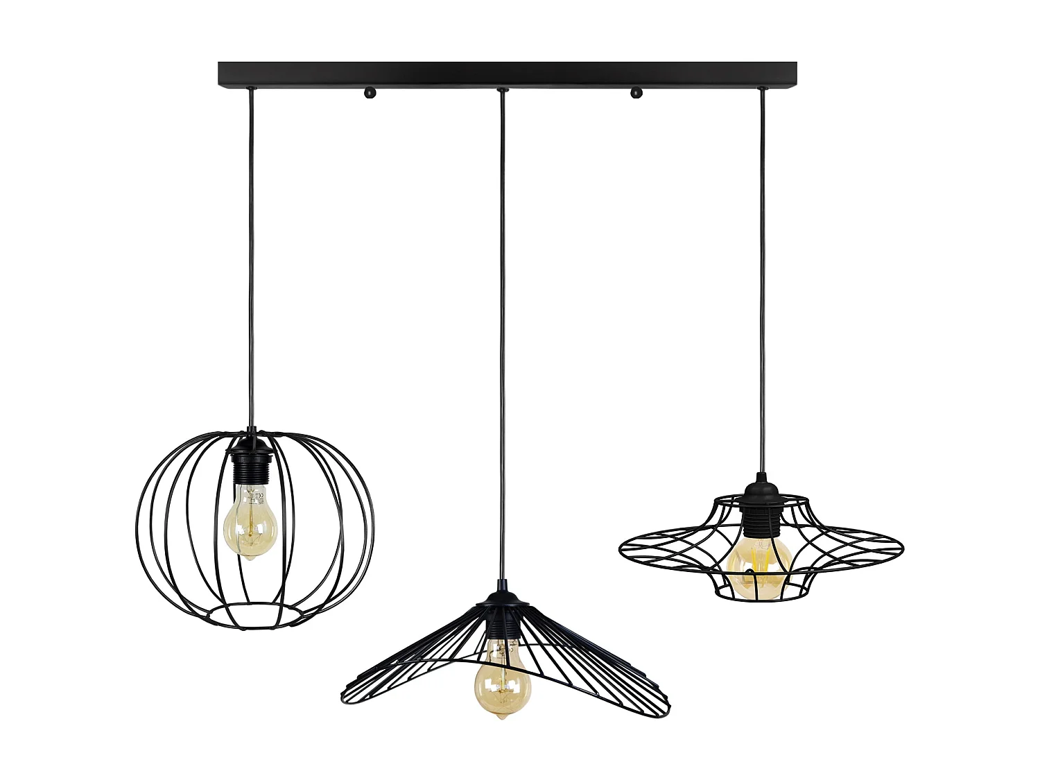 Suspensão TOSEL  ASOLO,LADY,UFO metal bar preto D90 x  H90  cm