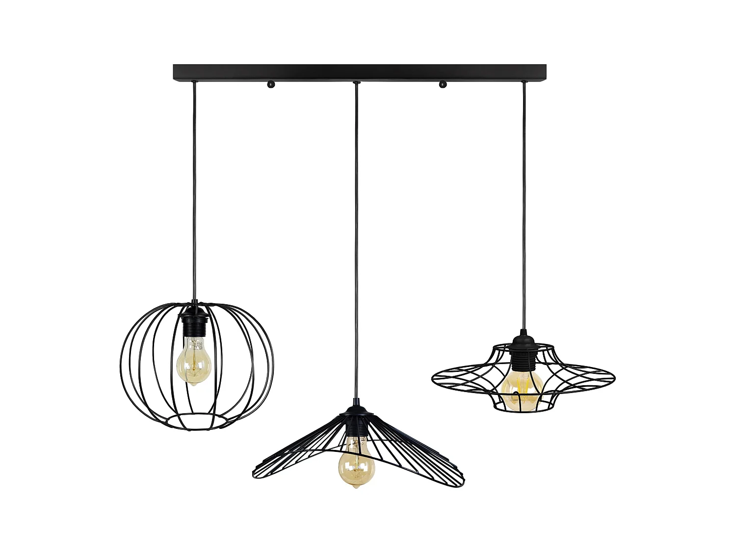 Lustre TOSEL ,métal,Noir , H90xD90xP 30cm
