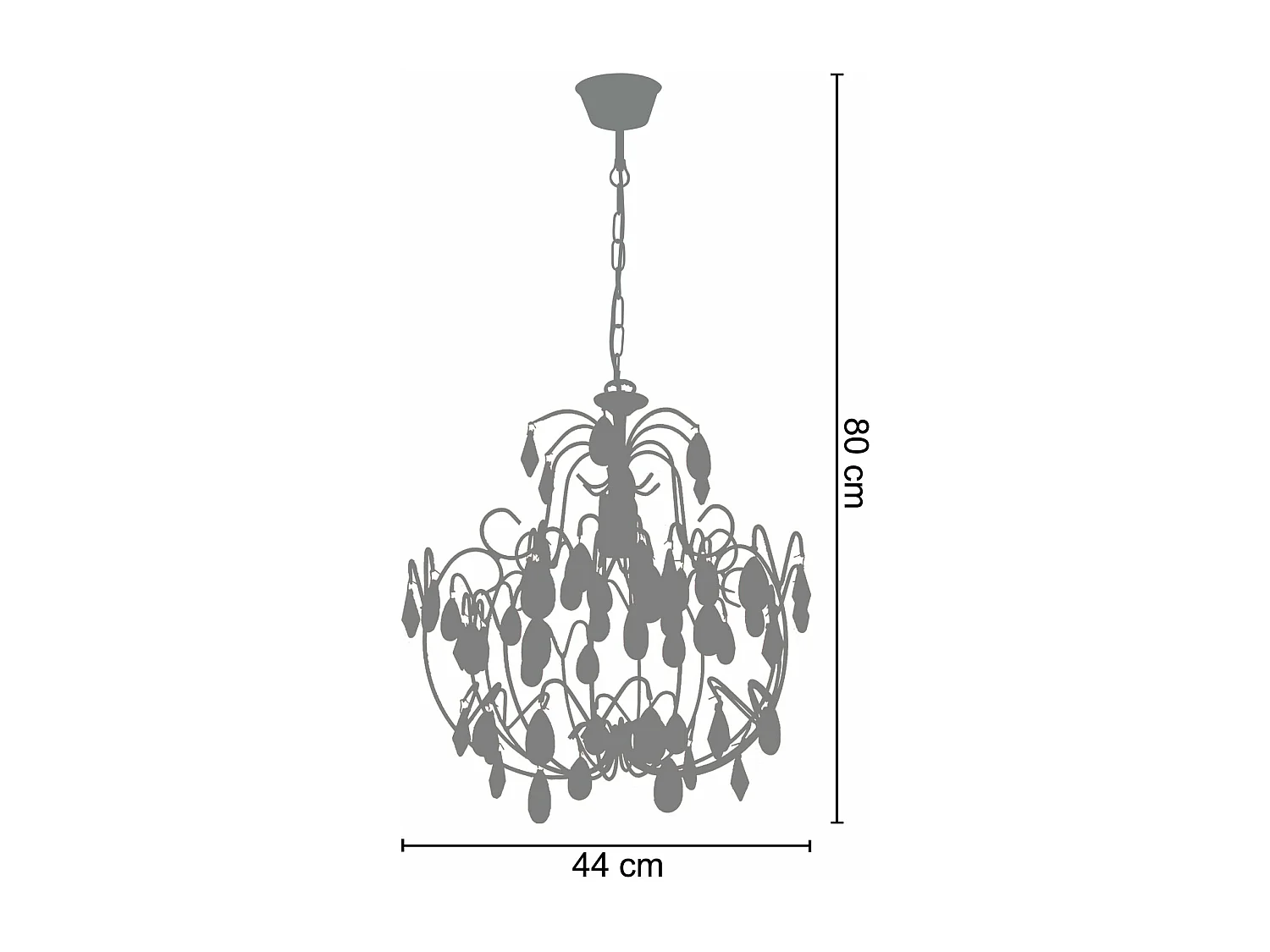 Lustre TOSEL TULIPANO vidro braço lilás D60 x  H80  cm