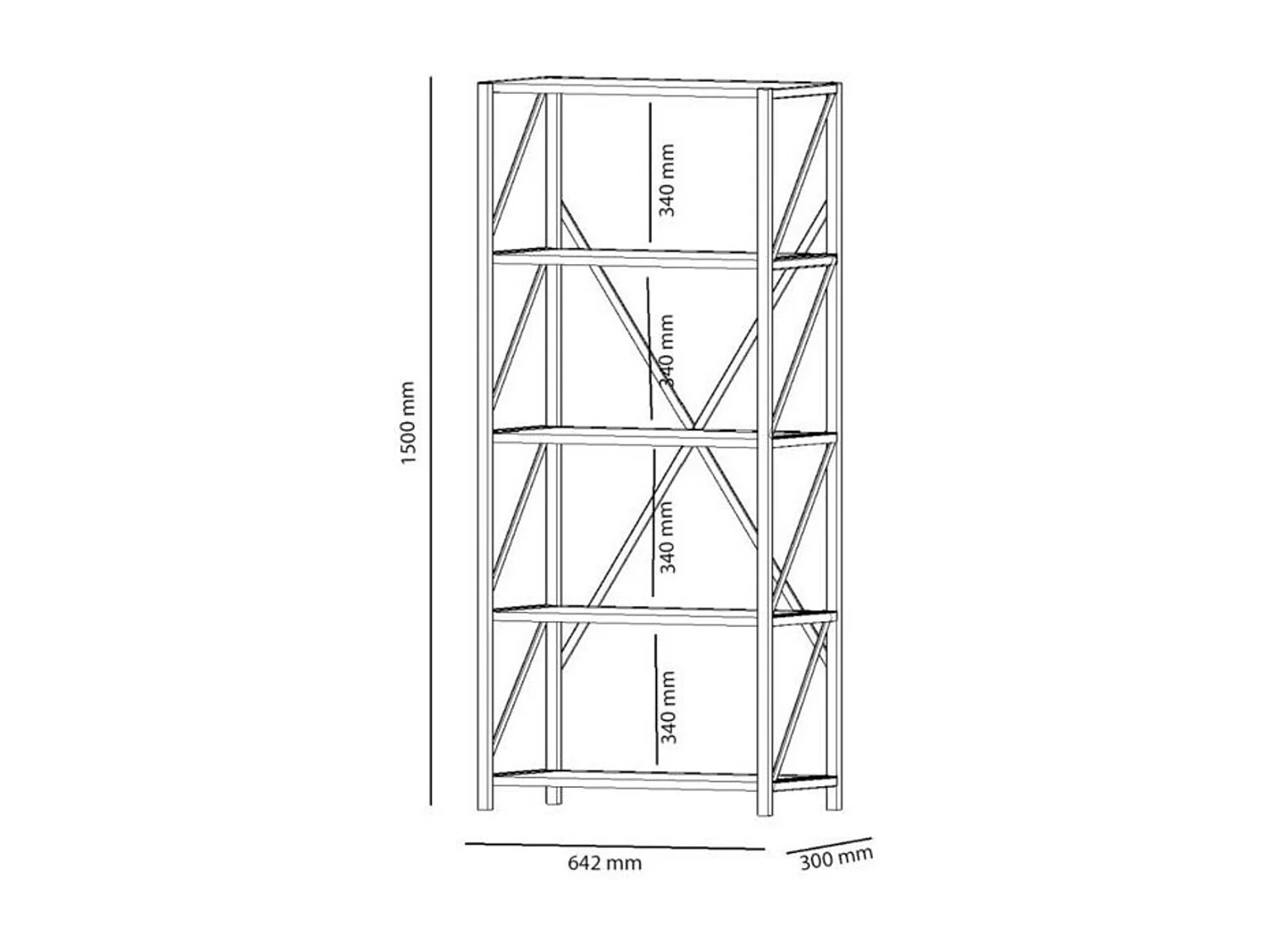 Bibliothèque murale VEGA 64 cm effet marbre