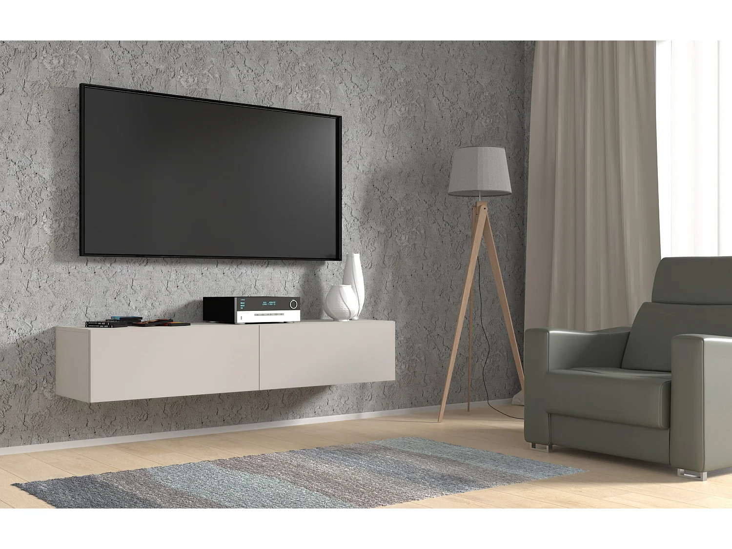 Hängender TV-Schrank BINGO 160 cm Cashmere