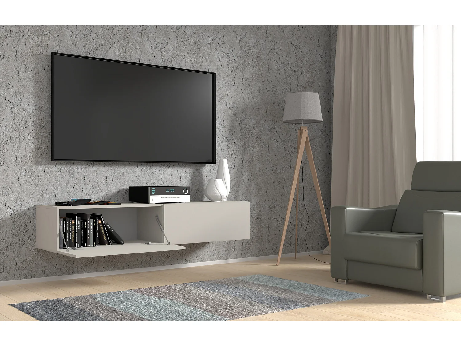 Hängender TV-Schrank BINGO 160 cm Cashmere