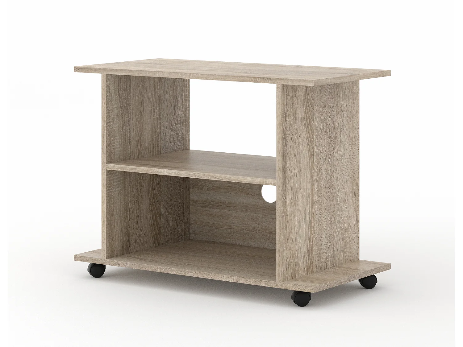 Mueble de TV YOGI de 80 cm con ruedas en roble sonoma