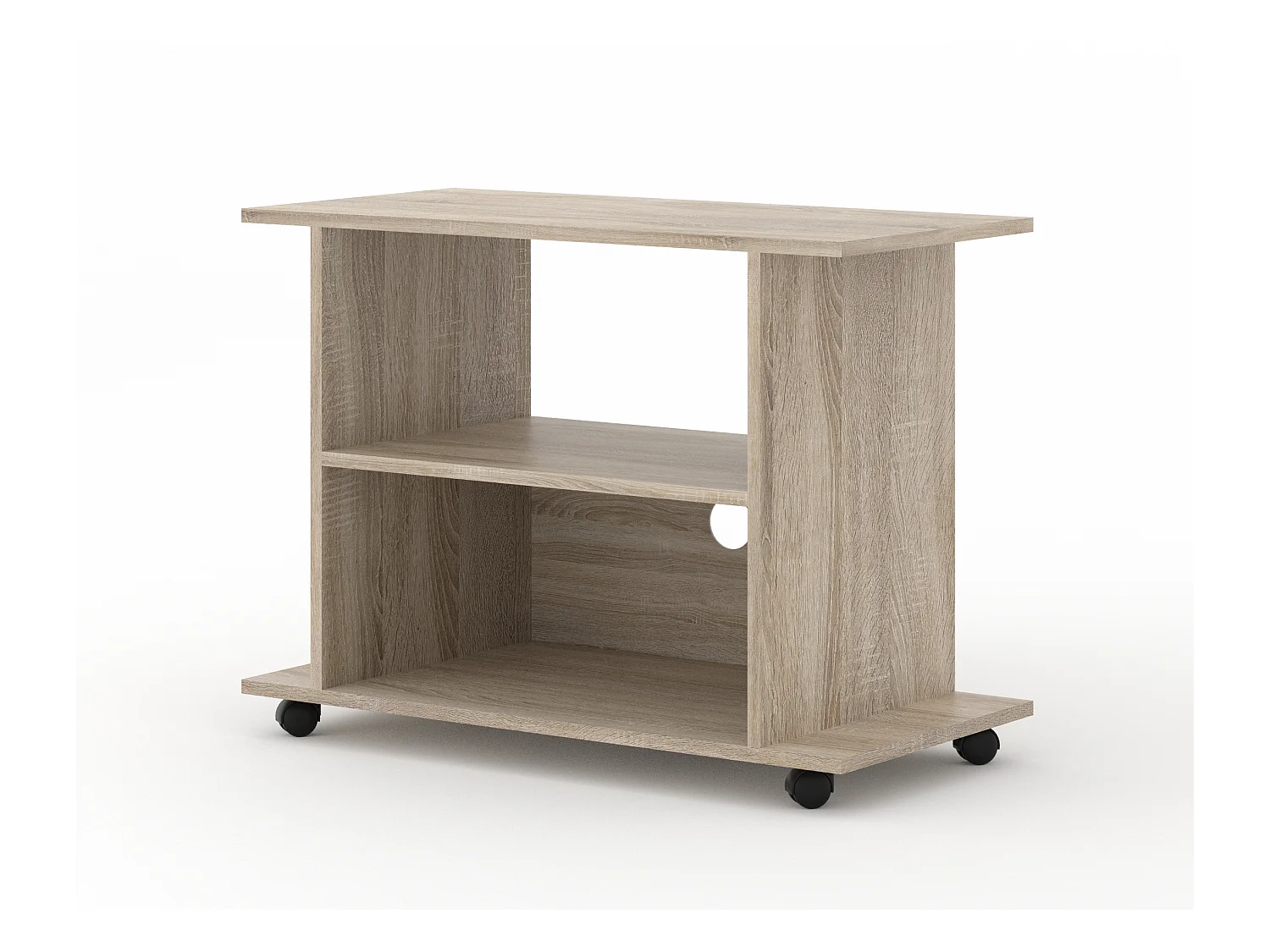 Meuble TV YOGI 80 cm avec roulettes chêne sonoma