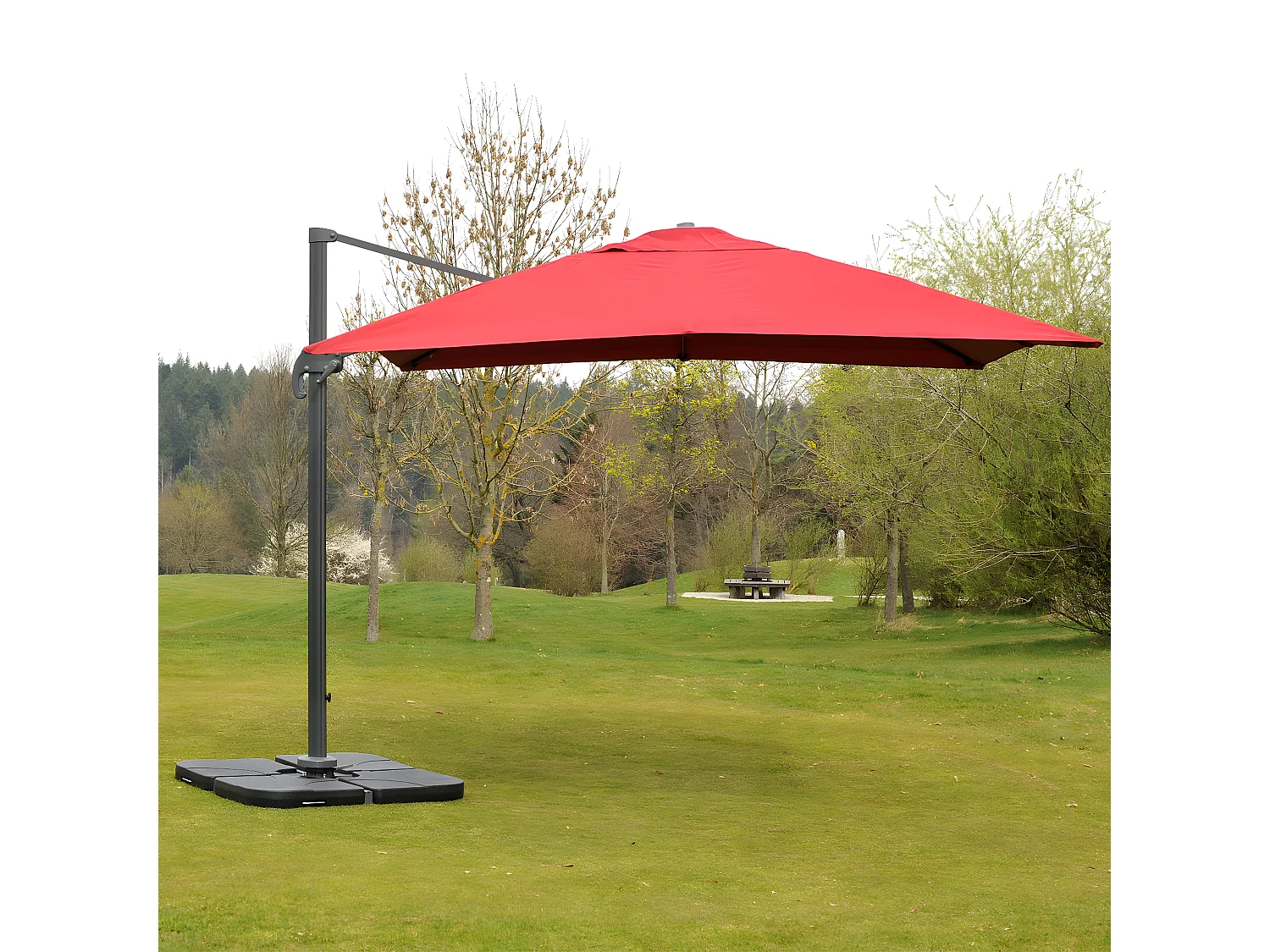 Porte-parasol HWC-F78, support pour parasol déporté/marché, pour croix de pied, à remplir jusqu'à 100kg