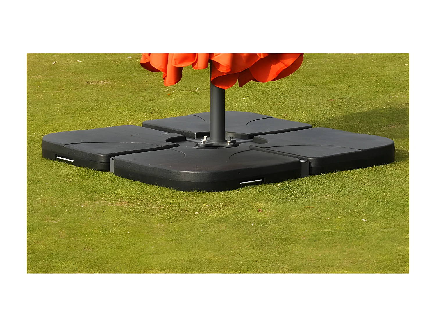 Porte-parasol HWC-F78, support pour parasol déporté/marché, pour croix de pied, à remplir jusqu'à 100kg