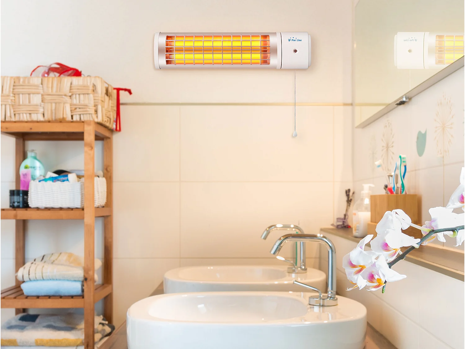 Aquecedor de halogéneo para banho 1200W