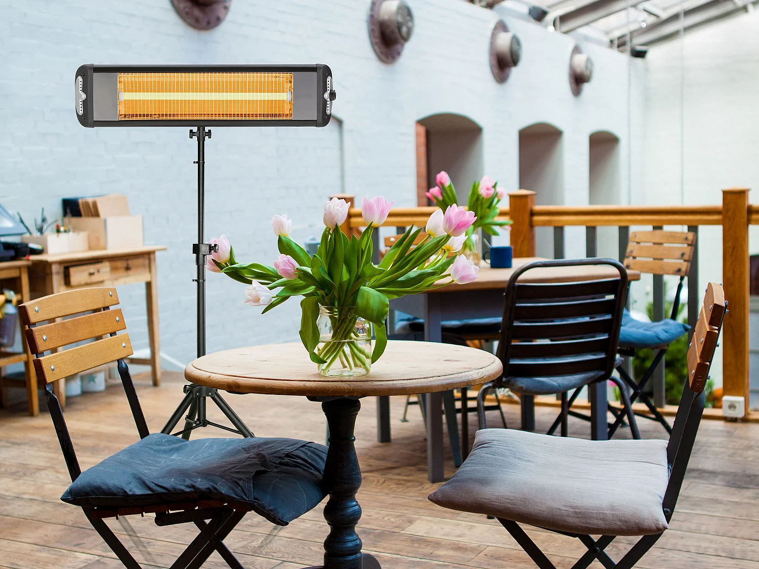 Chauffage halogène 2500W intérieur ou extérieur