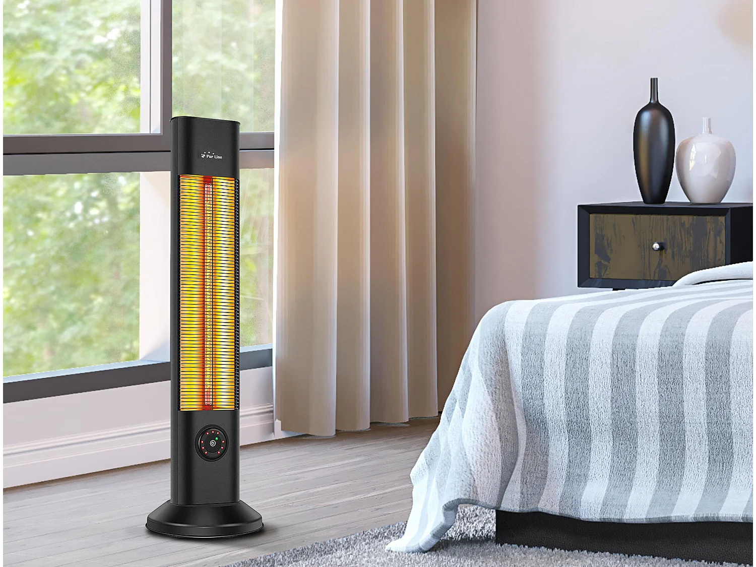 Chauffage halogène 2000W avec télécommande