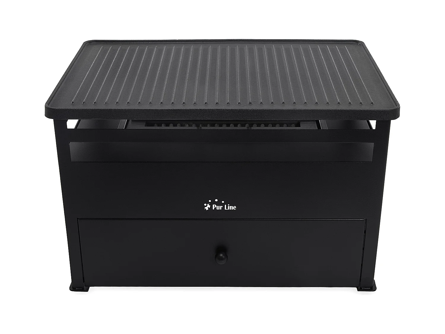 Barbacoa de etanol 1.5L acero rojo y plancha rectangular de hierro