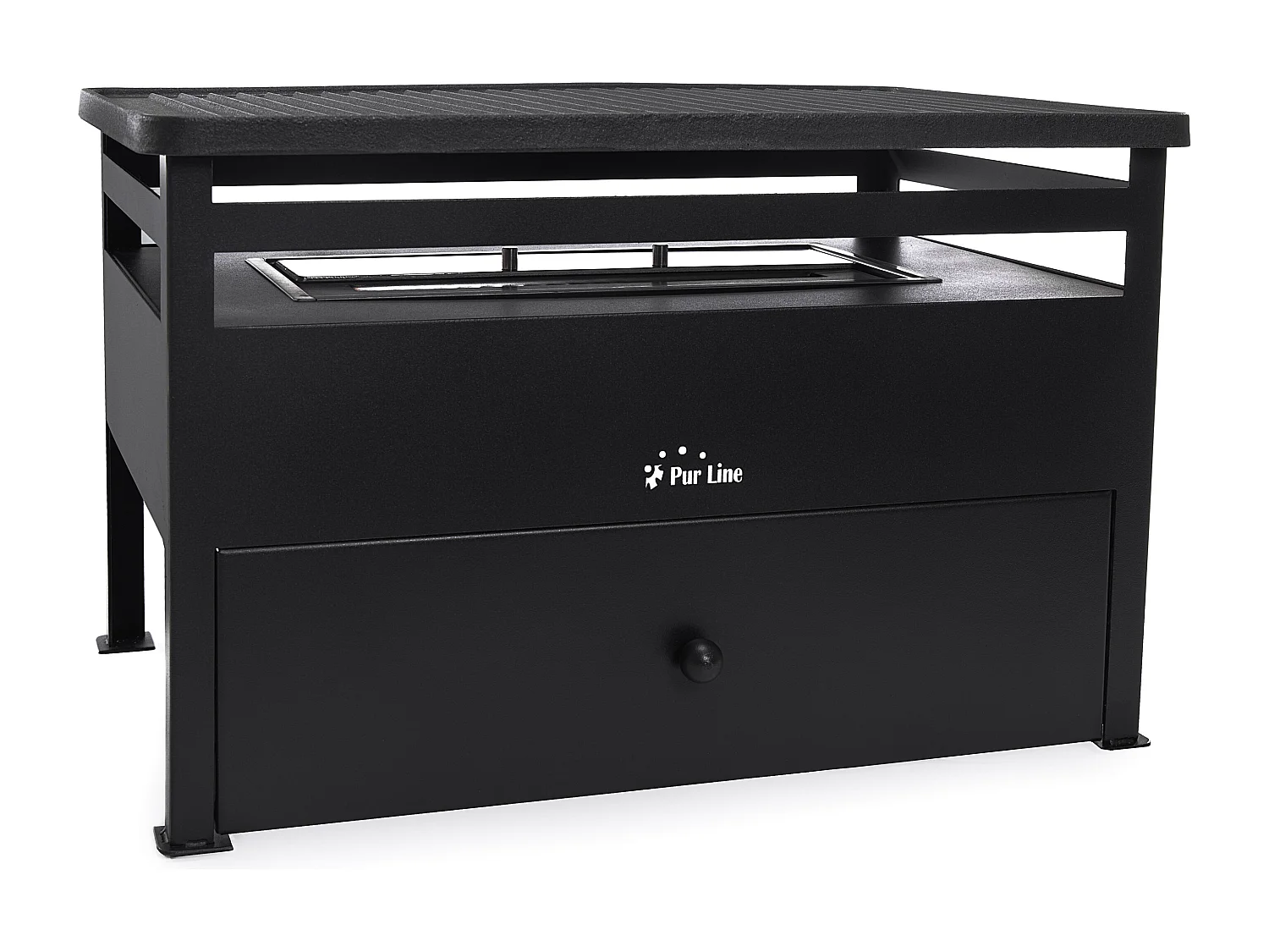 Barbecue à l'éthanol 1.5L en acier noir