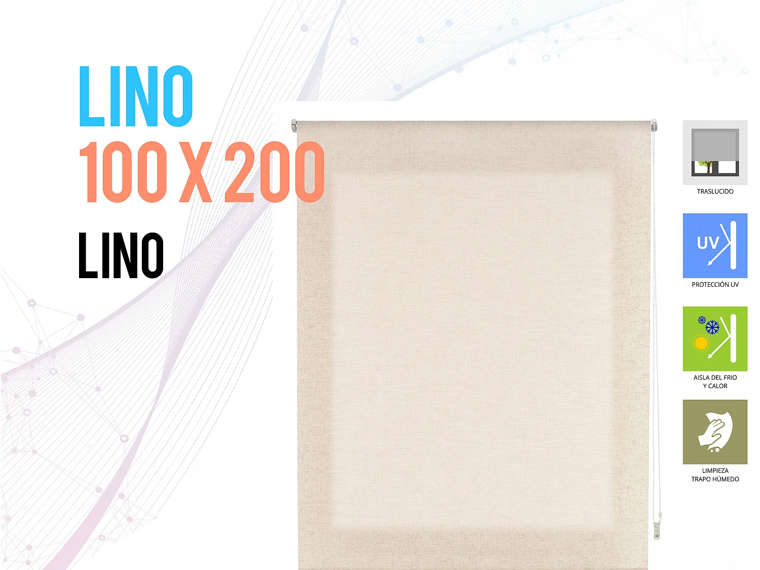 Estor lino Enrollable