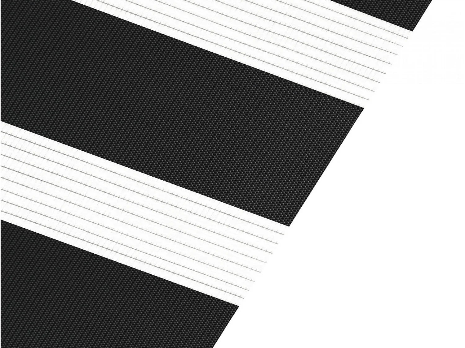 Tweekleurig dag- en nachtrolgordijn met dubbele weving en handketting