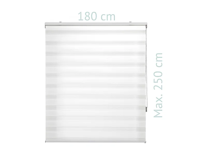 Tweekleurig dag- en nachtrolgordijn met dubbele weving en handketting