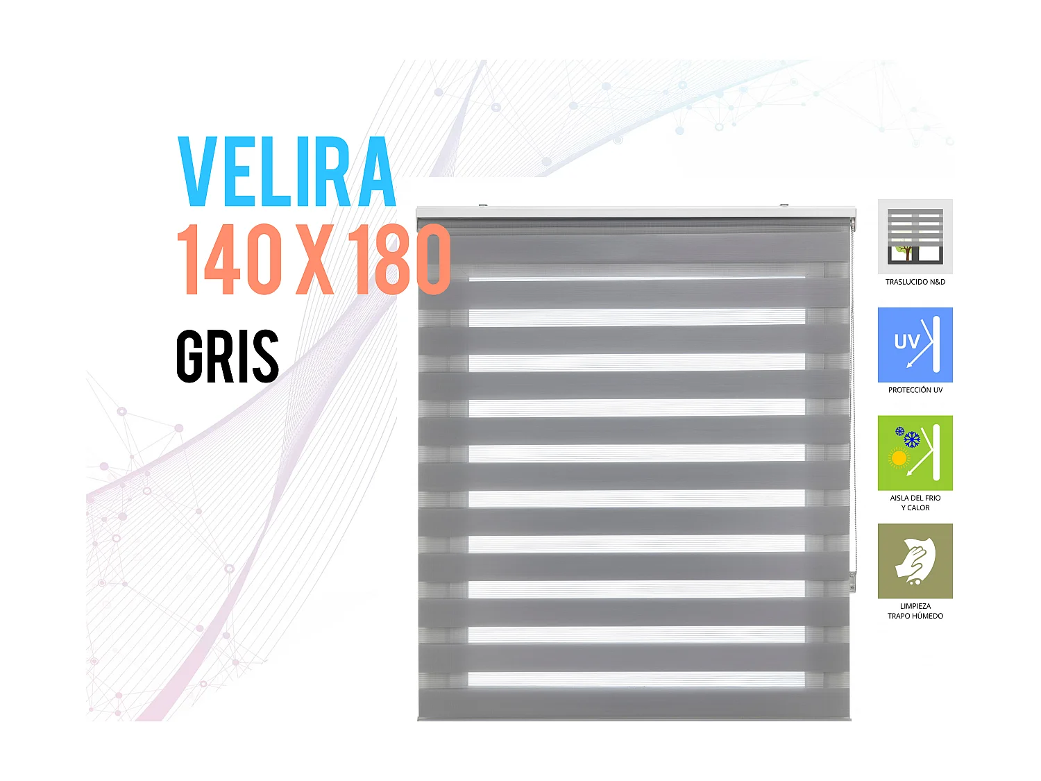 Store enrouleur Polyester Translucide Multicolore