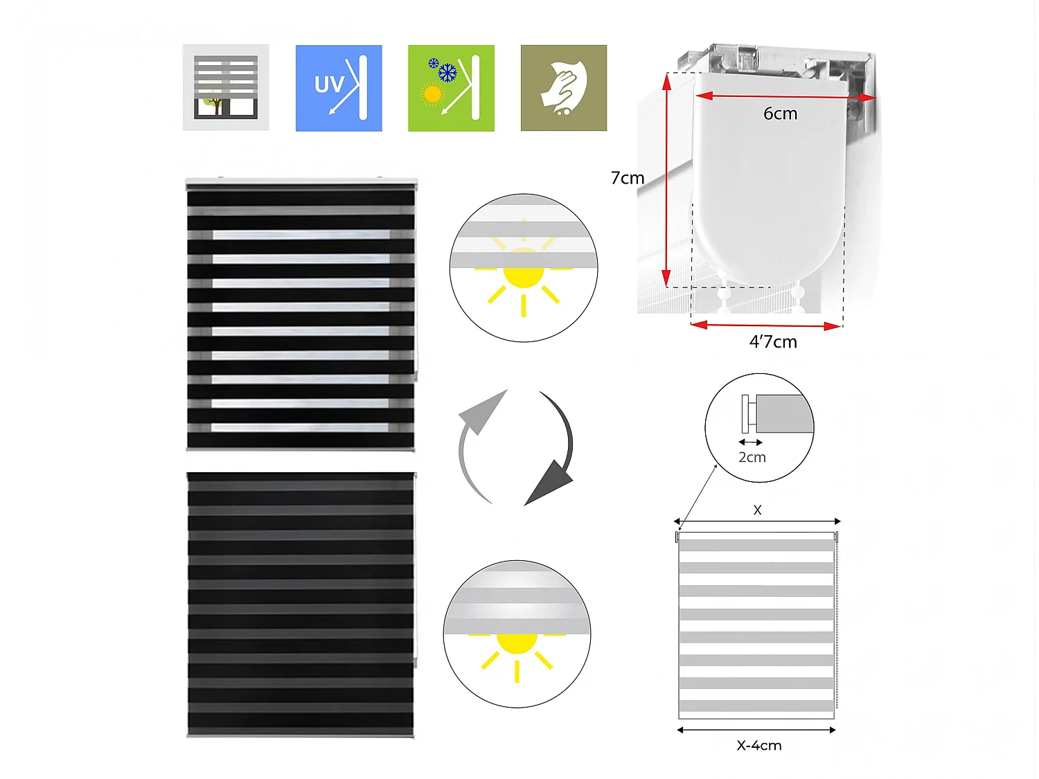Store enrouleur Polyester Translucide 120x250