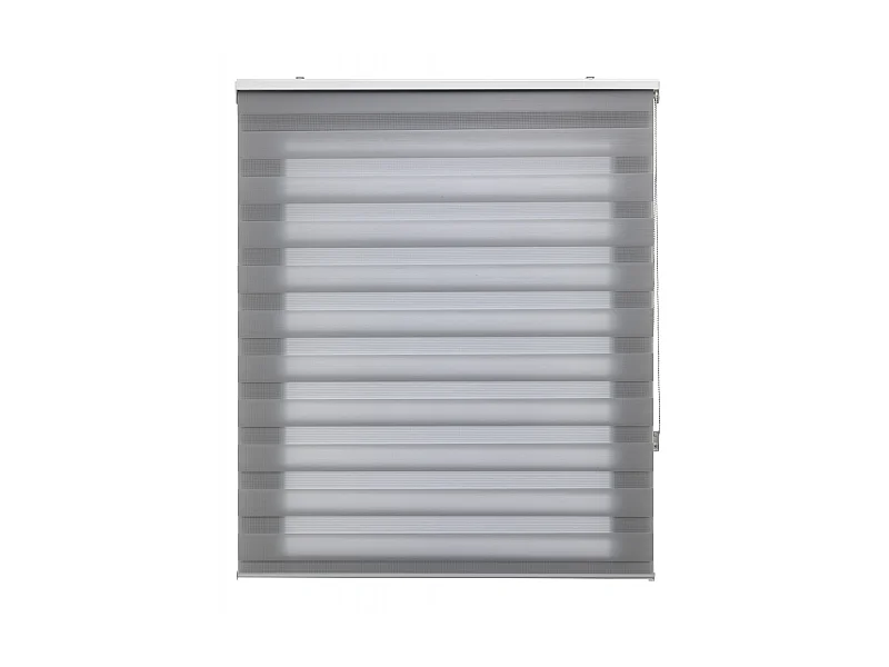 Cortina de rolo bicolor noite e dia com tricô duplo e corrente manual