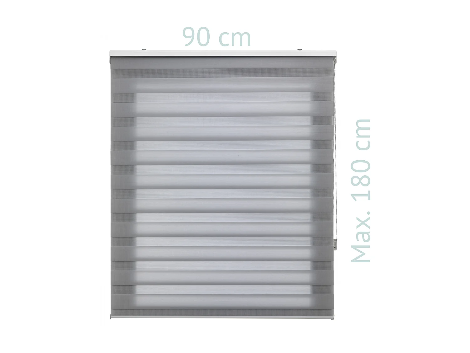 Cortina de rolo bicolor noite e dia com tricô duplo e corrente manual