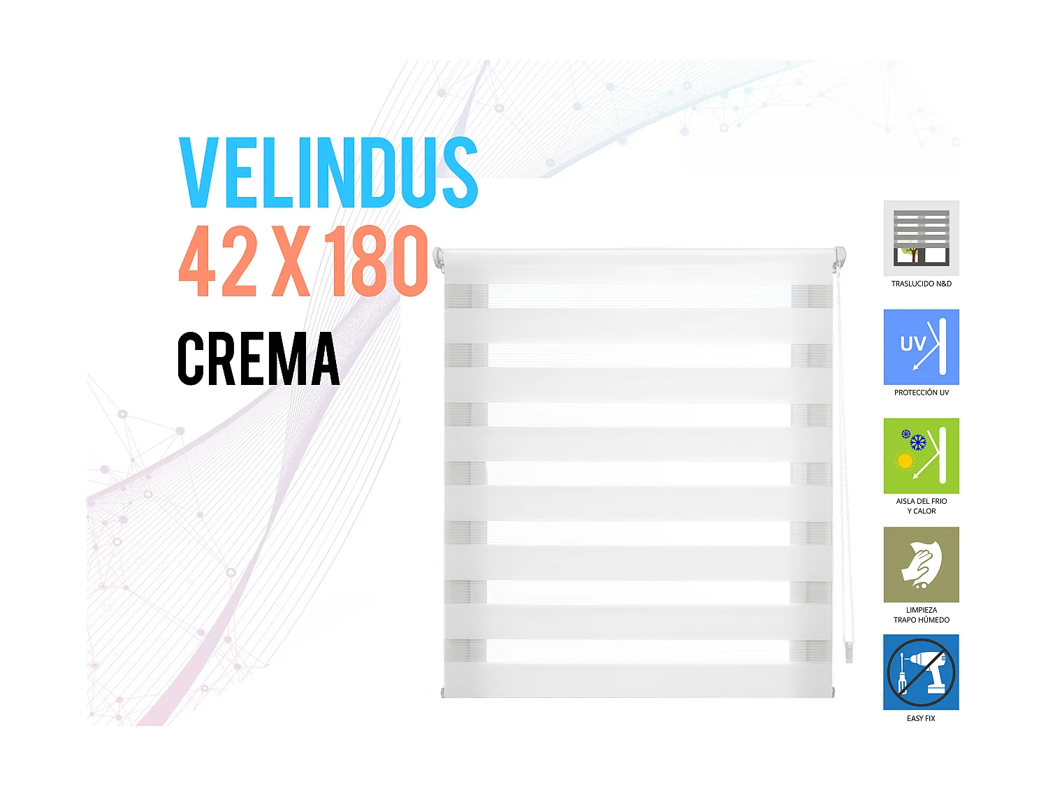 Dag- en nachtrolgordijn Eenvoudig te monteren met lijm of clips