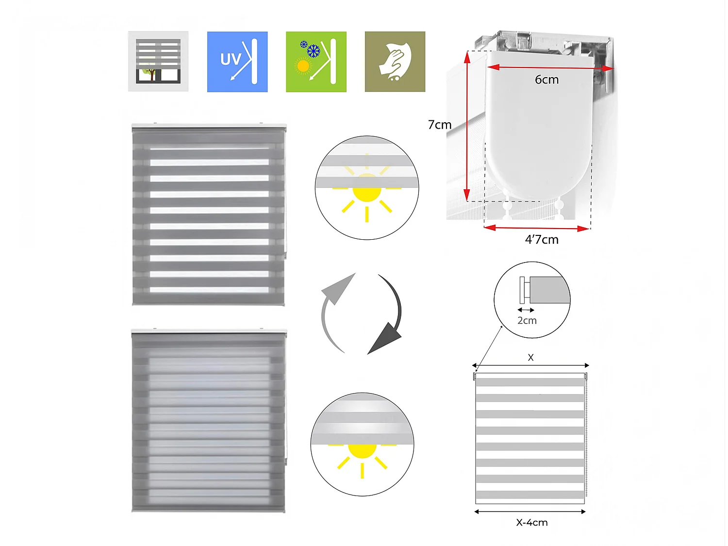 Store enrouleur Polyester Translucide 160x250