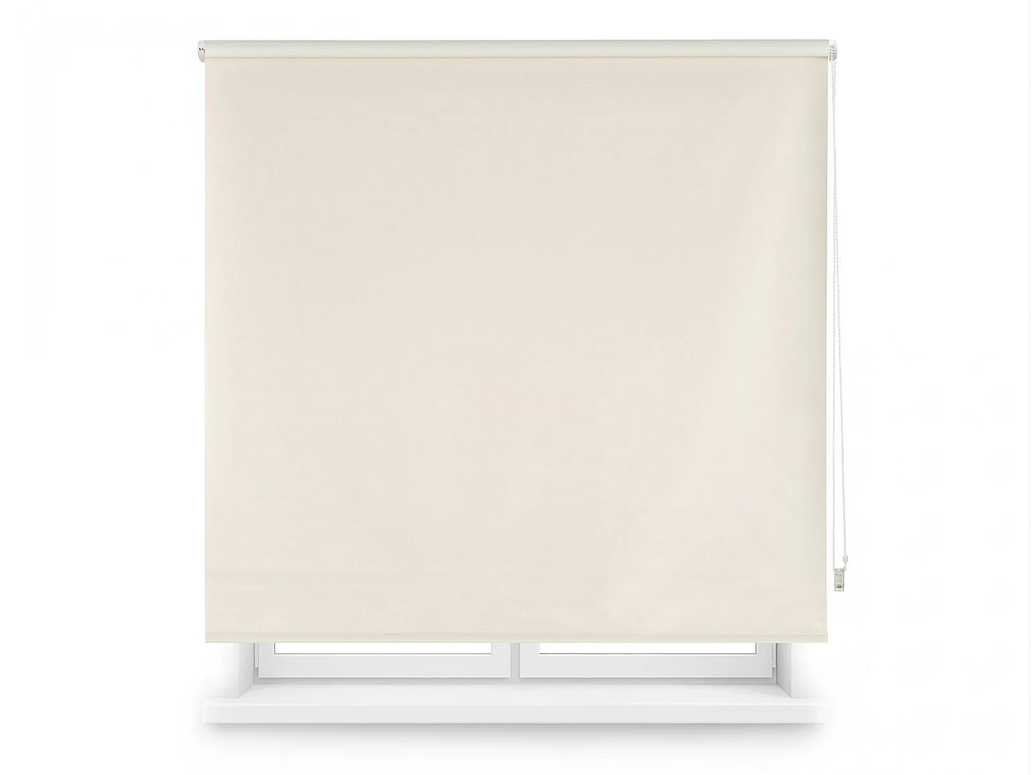 Cortina de rolo translúcido com trama simples e corrente manual