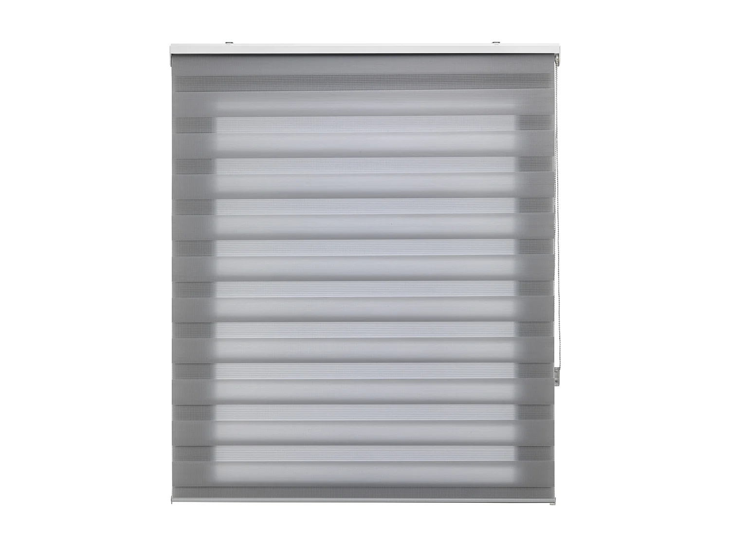 Tweekleurig dag- en nachtrolgordijn met dubbele weving en handketting