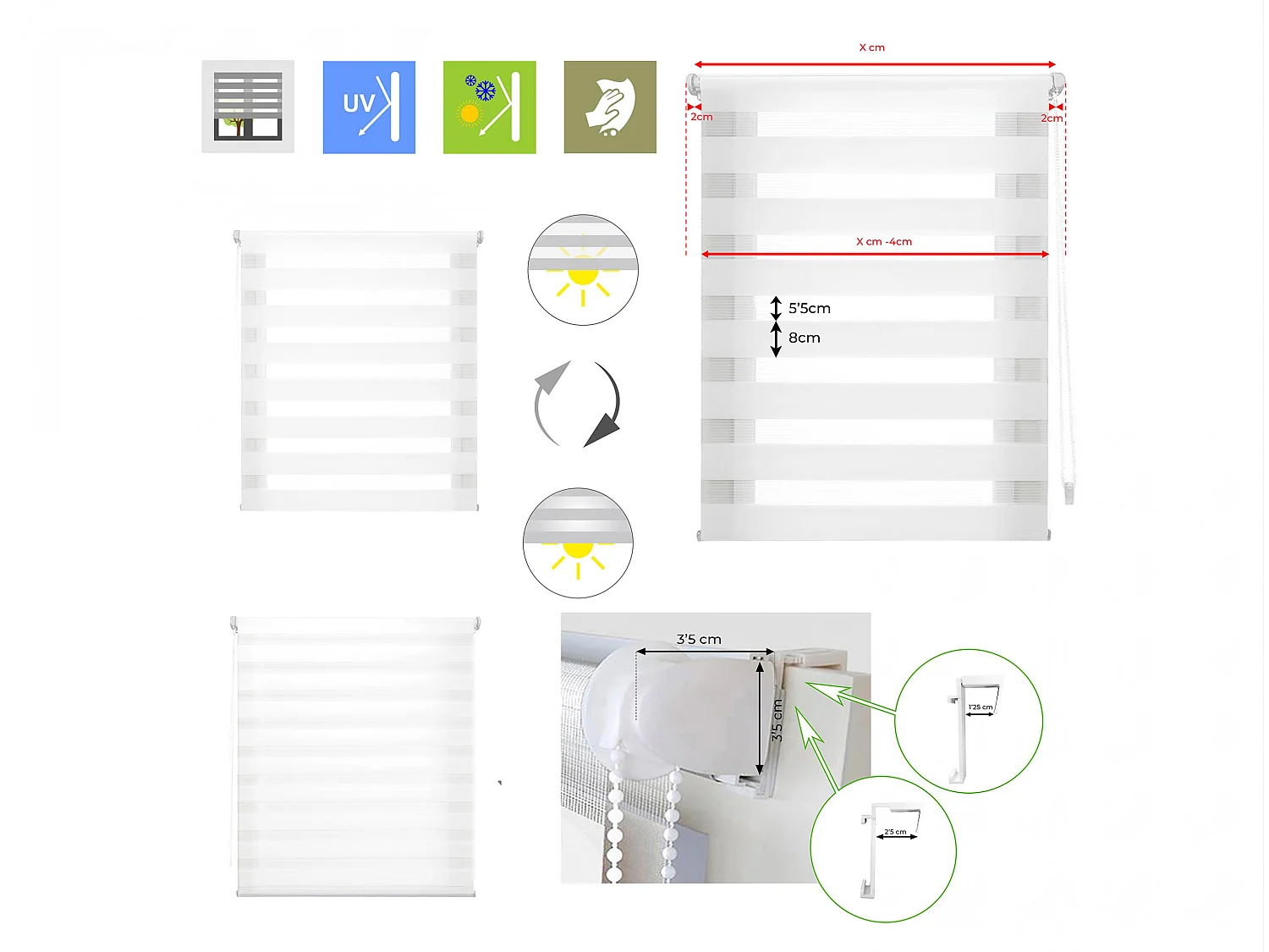 Store enrouleur Polyester Translucide 130x180