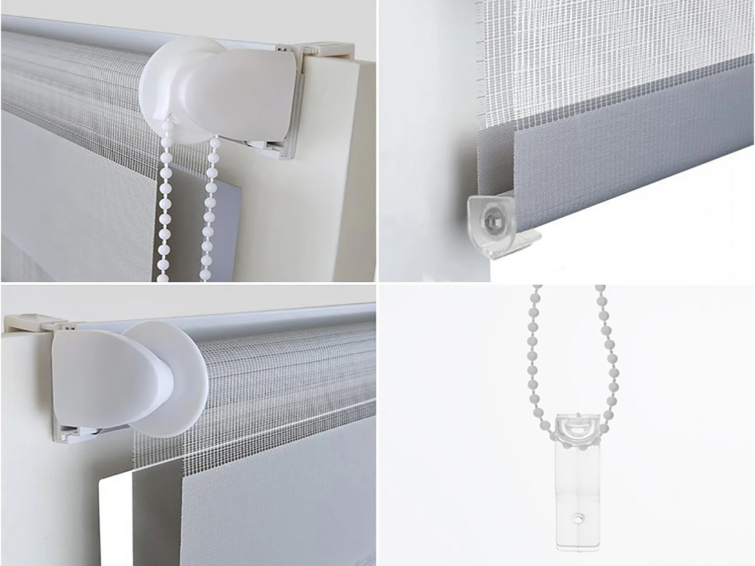 Cortina de rolo  noite e dia bicolor com tricô duplo e corrente manual