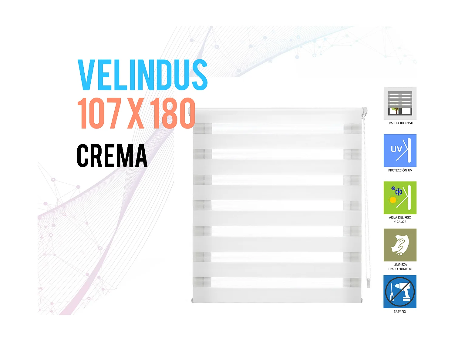 Tenda a Rullo bicolore notte e giorno