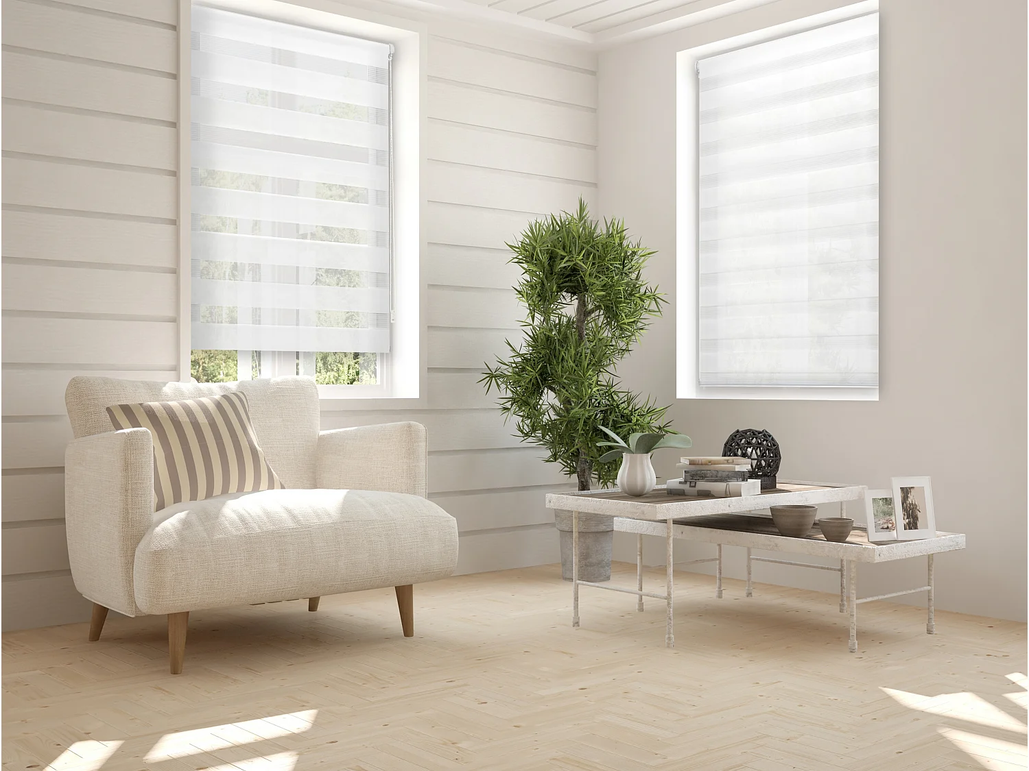 Tenda a Rullo bicolore notte e giorno