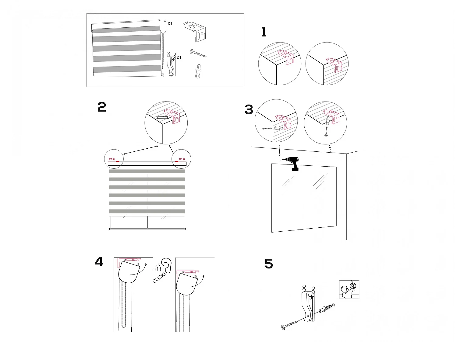 Tweekleurig dag- en nachtrolgordijn met dubbele weving en handketting