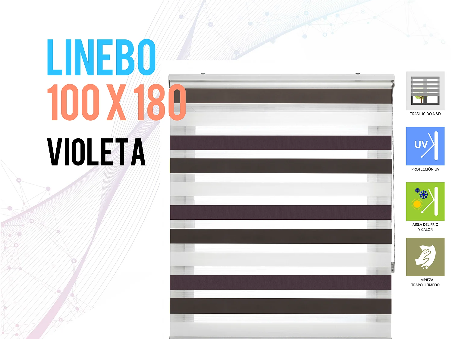 Estor noche y Día tricolor con tejido doble