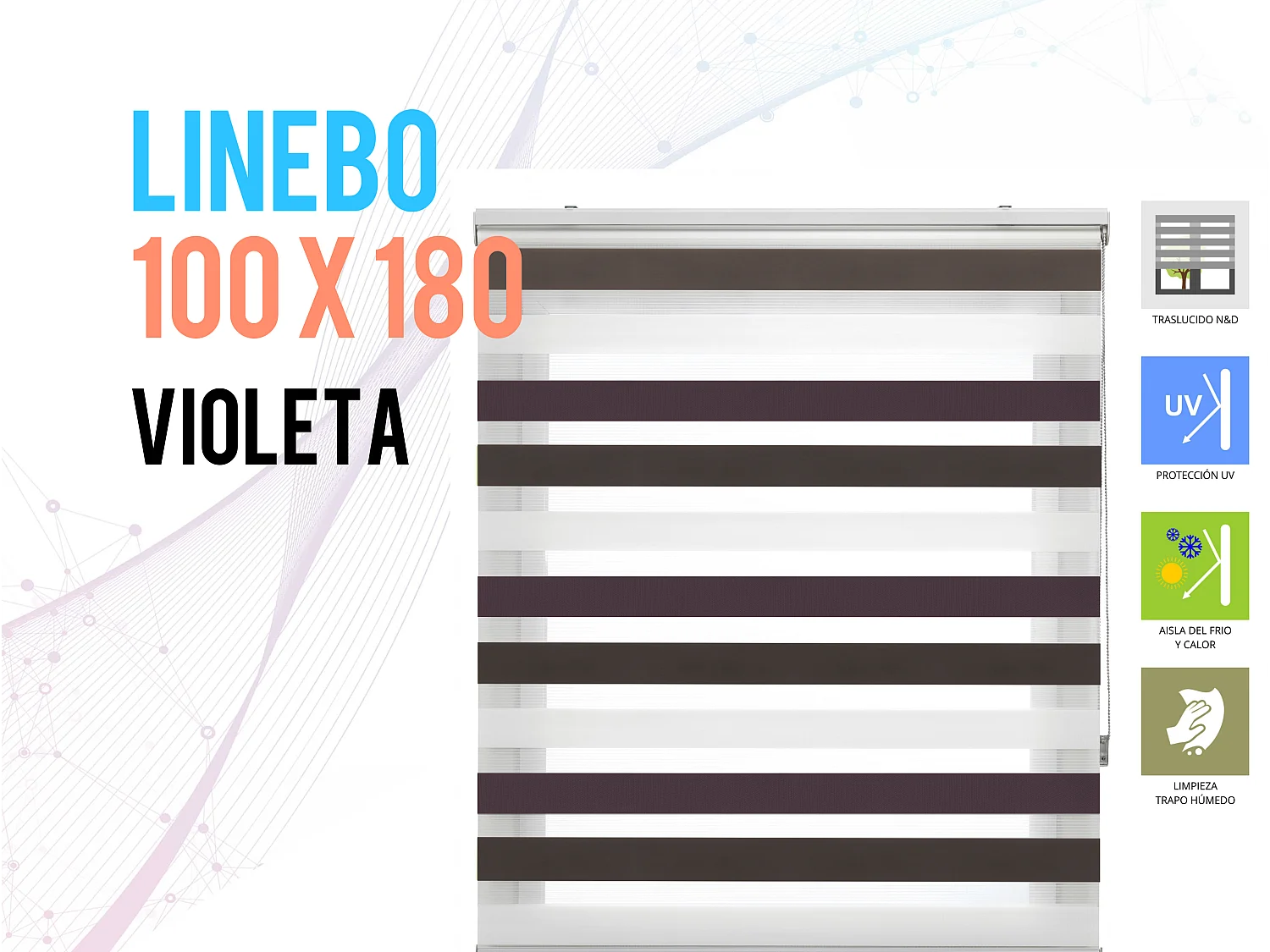 Estor noche y Día tricolor con tejido doble