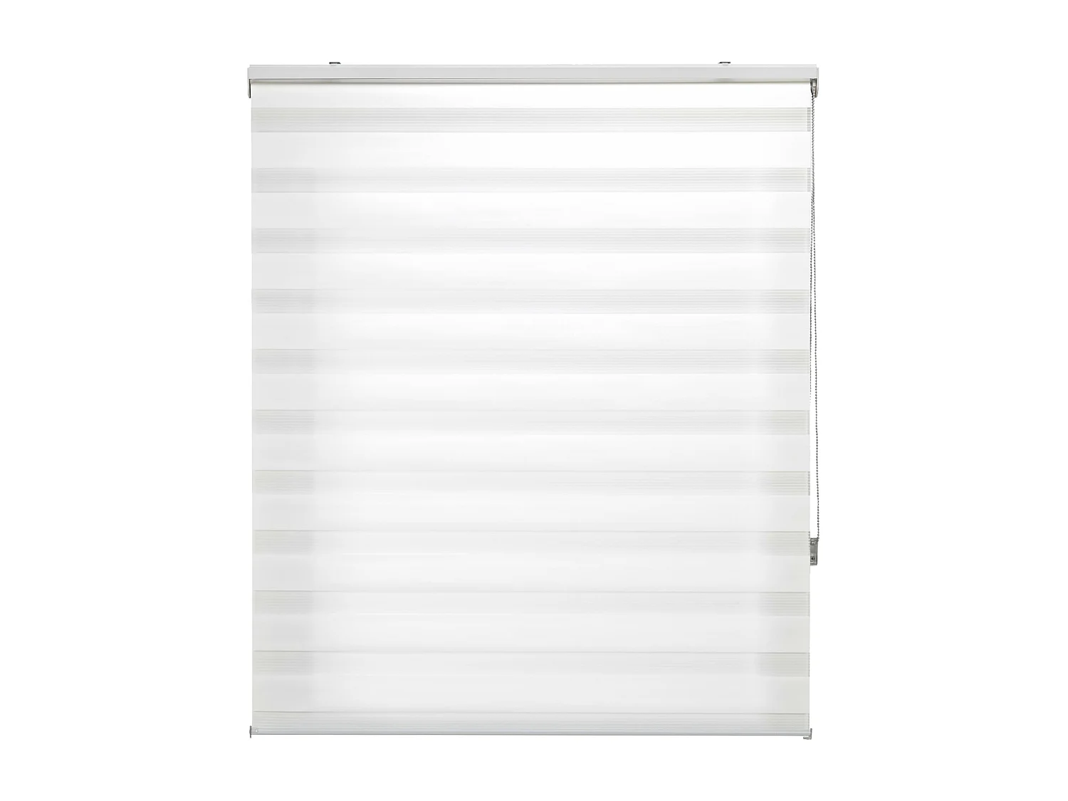 Tweekleurig dag- en nachtrolgordijn met dubbele weving en handketting