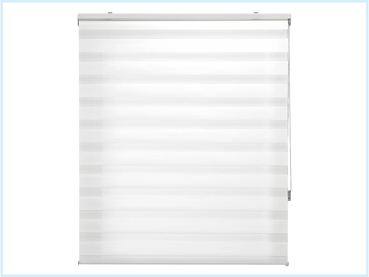 Tweekleurig dag- en nachtrolgordijn met dubbele weving en handketting